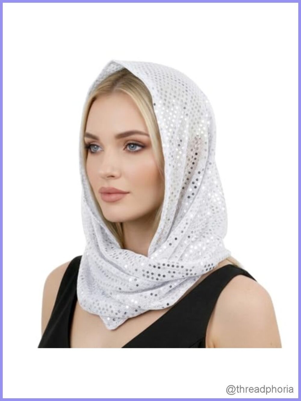 Sequined Rave Hood with Scarf Wrap Festival Headpiece